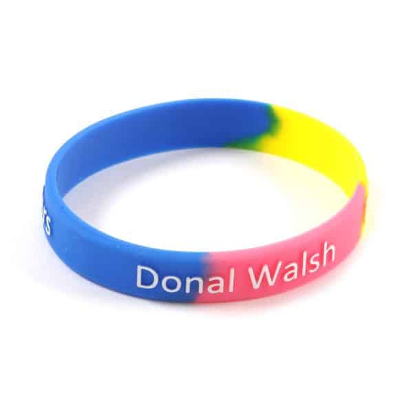 Embossed Colour Fill Silicon Wristband